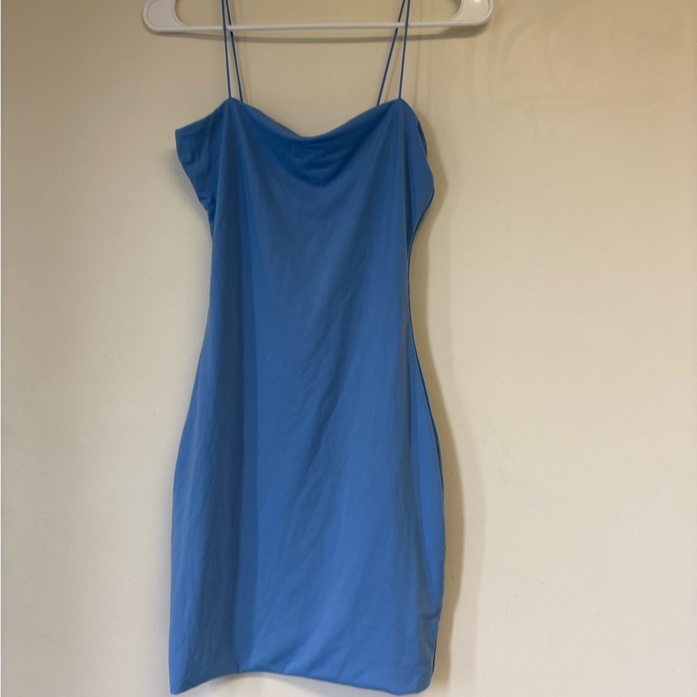 LOVE TREE - Elegant Blue Spaghetti Strap Dress